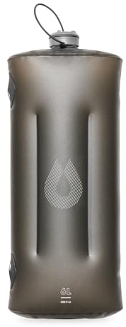 HydraPak Seeker Collapsible Camping Water Storage (6L, Mammoth Grey) | BPA & PVC Free, Leakproof, Ultra-Light, Filter Compatible, Ultra-Durable, for Camping, Backpacking, Emergency Preparedness