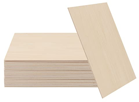MANCHAP Lot de 30 feuilles de contreplaqué carrées fines en bois de tilleul 200 x 200 x 2 mm pour projets de bricolage, modélisme