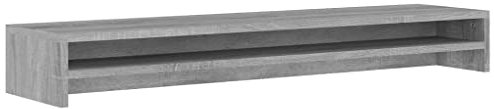 vidaXL Monitorständer Schreibtischaufsatz Monitorerhöhung Bildschirm Aufsatz Bildschirmerhöhung Bildschirmständer Grau Sonoma 100x24x13cm Holzwerkstoff