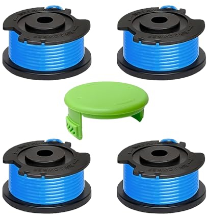 Viilich Bobine di filo di ricambio per Greenworks 29252/29092, per Greenworks 18 V/24 V/40 V/60 V/80 V, per copertura bobina Greenworks 3411546A-6 (4 bobine + 1 tappo)
