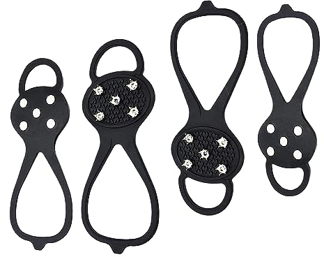 2 Paar Traktionsklampen, 5-Krallen Spikes für Schuhe, Eisklampen, für Wandern, Eisfischen, Klettern, 26.2 × 9.3 cm