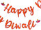 Talking Tables Diwali Party-Dekorationen zum Aufhängen, Wiederverwendbare Wimpelkette für Ihre Feier. Das Willkommensgirlandenschild kommt in leuchtendem Orange mit einem bunten Kerzendesign an jedem