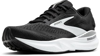 Brooks Adrenaline GTS 24 Stützender Laufschuh für Herren, Schwarz/Weiß, 45 EU