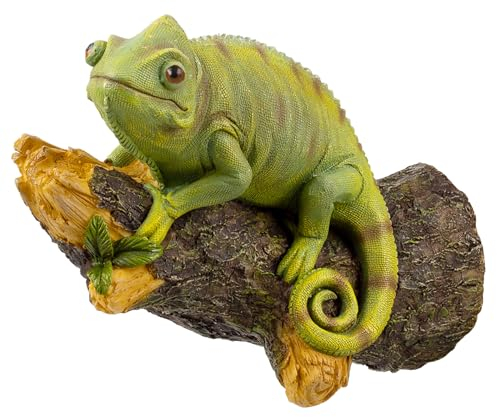 CRCAH Chamäleon Garden Peeker Hugger Baumschmuck für den Außenbereich, Hof, lebendige Figur, 9,3 x 4,5 x 13 cm