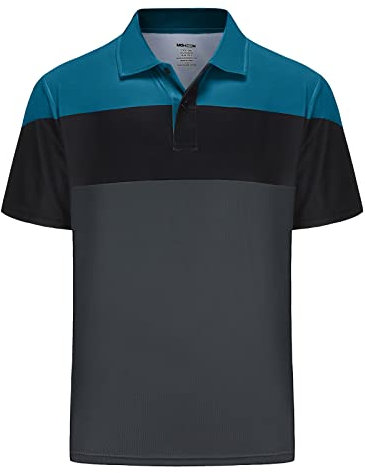 MOHEEN Herren Golf-Poloshirt, feuchtigkeitsableitend, Sonnenschutz, trockene Passform, Größe M-7XL, 12212 Charcoal Black, 7X-Groß