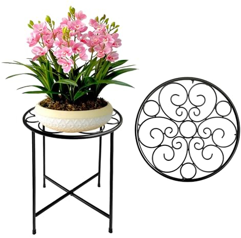 ZEECER Support pour plantes d'intérieur et d'extérieur, 38,1 cm de haut, en métal avec revêtement antirouille pour plantes d'intérieur, terrasse, jardin, décoration d'intérieur