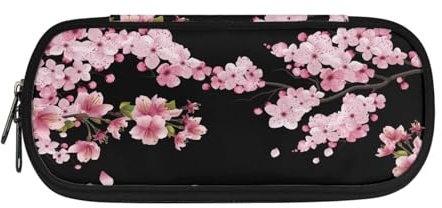 Xoenoiee Trousse à crayons pour garçons et filles - Grande trousse à crayons pour l'école - Trousse simple pour papeterie, Fleur de cerisier rose, Taille unique, Organiseur de sac