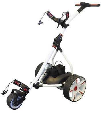 Prorider Electric Golf Trolley Lead Acid 36 Hole Battery Auto Distance Mode 9 Different Speeds Powerful 200W Motor Extra Grip Tubeless Rubberised Tread Tyres and Removable Wheels Accessories Included