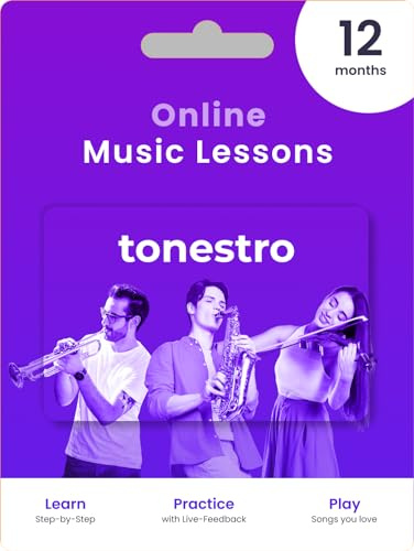 tonestro App – Online-Musikunterricht für Geige, Saxophon, Trompete, Klarinette & mehr (12 Monate). Interaktives Lernen mit sofortigem Feedback, umfassenden Video-Lektionen & vielseitiges Notenarchiv.