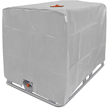 Jeorywoet Cubierta Protectora de contenedor de IBC Tank de Agua de Lluvia Impermeable a Prueba de Polvo 1000L Gris, Cubierta Protectora de Recipiente de IBC