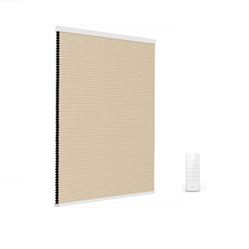 Window Shades Electric Honeycomb Blinds Top Down Bottom Up Cellular Shades Window Pleated Curtains with Remote Control Power DC110-240V Window Decoration with Multi-level Leaves(Electric,150x150)