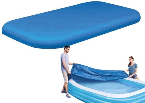 Cobertor Hinchable para Piscina Rectangular | Cubierta de piscina cuadrada de 120 x 72 pulgadas - Protector impermeable para piscina, cubierta solar para piscina, mantiene limpia el agua de la piscina