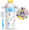 Roffatide Cartoon canela botella de agua térmica femenina taza de aislamiento al vacío botella de agua de acero inoxidable regalo de niña encantadora, (1 cepillo + 51 pegatinas)