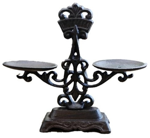 zenggp Retro Verzierungen aus Gusseisen Waage Statue – Gusseisen Rustikale Figur Metall Kleine Ungewöhnliche Skulpture Dekofiguren für Zuhause Tisch Bücherregal Nacht