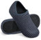 WateLves Damen Memory Foam Plüsch Hausschuhe Antirutsch Baumwolle Pantoffeln Mit Polar Fleece-Futter (Blau Streifen 38/39)