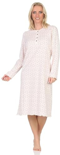 Normann Damen Langarm Nachthemd im klassisch eleganten Design
