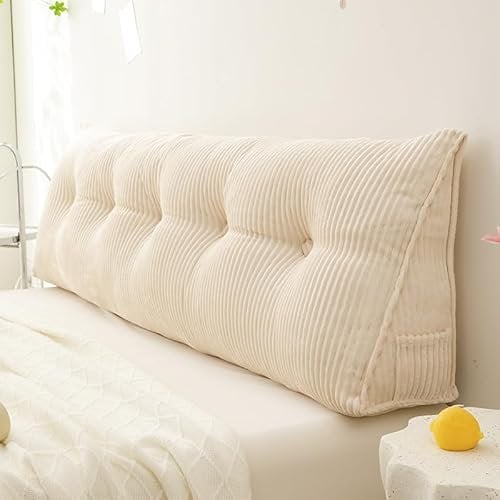 OLHAUYUAN Großes Kopfteil Keilkissen Bettruhe Lesekissen Nackenrolle Dreieckskissen für Sitzen im Bett-Rückenlehne Positionierung Unterstützung Langes Kissen für Daybed