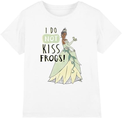 The Princess and the Frog Girl's Tiana Does Not Kiss Frogs T Shirt