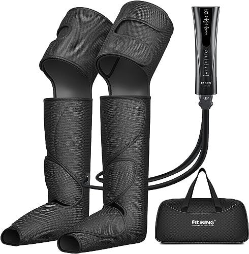 FIT KING Bottes Pressothérapie Jambes, Massage par Compression Air, Appareil Pressothérapie, Anti Jambes Lourdes, Soulagement Jambes Lourdes, Douleurs Musculaires et Rétention d'Eau