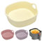 Pirofila rotonda in ceramica, per friggitrice ad aria calda, 18,5 x 16,5 x 5,5 cm, per lasagne, patatine fritte, zuppa (giallo chiaro)