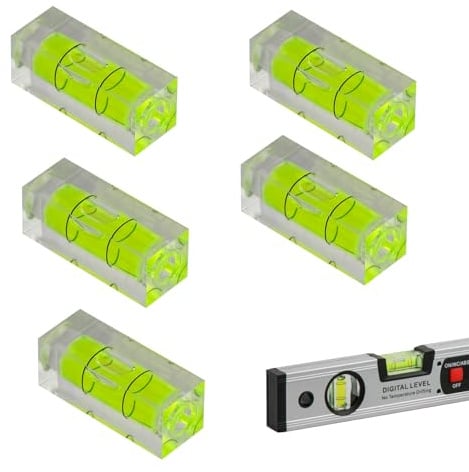 Mini Wasserwaage, 5 Stück Kleine Wasserwaage, Bubble Small Level Spirit Level Bubbles, Wasserwaage Klein(15 × 15 × 40 MM)