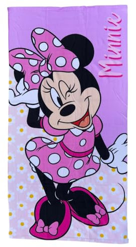 CARTOON Disney Minnie Strandtuch aus Polyester-Mikrofaser für Kinder, 245 g/m², Größe 70 x 140 cm