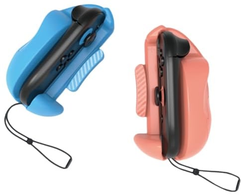 Mini souris ergonomique pour manette Switch 2 pour Joy-Con, poignée gauche + droite avec coque en ABS, adaptateur de souris de jeu portable pour accessoires NS2 (rouge-bleu)