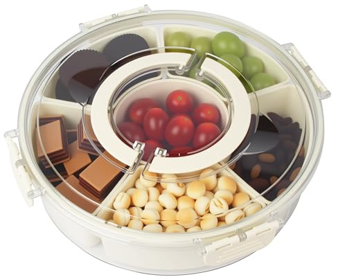 BUCOMTU Snack box Spinner,Snack Box con Compartimentos,Ideal para picnics infantiles y reuniones familiares, para guardar fruta y dulces. (M)