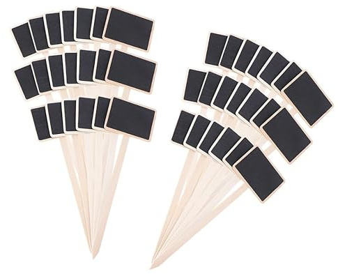 GALPADA 20 Stück Mini-Holztafel-Pflanzenanhänger mit Heringen, Buchsbaum-Kreidetafel-Schilder für Gartentöpfe, DIY-Nachrichten, Hochzeits- und Heimdekorationen