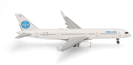 Herpa airplane model Pan Am Boeing 757-200 Tracing the Transatlantic on a scale of 1:500, metal miniature without pedastal, model building, collectors edition