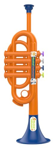 Simulierte Musikinstrumente Trompete - Kinder Kunststoff Trompete Spielzeug - Tragbares Simulierte Musiklerngerät Für Kinder, Fördert Kreativität, Feinmotorik, Musik Interesse Entwicklung