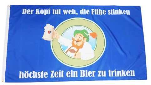 Fahne Flagge Höchste Zeit ein Bier zu trinken - 90 x 150 cm