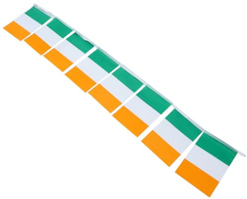DIYEAH Irische Nationalflagge Wimpelkette aus Polyester Platzsparend und Einfach Aufzuhängen Hängedeko für St Patrick's Day Feierlichkeiten im Garten oder Zuhause