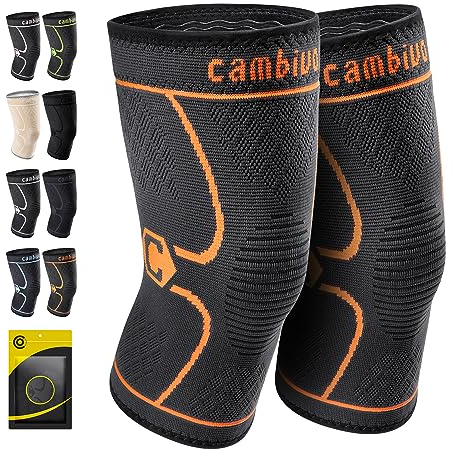 CAMBIVO Rodilleras Menisco y Ligamento, 2 x Rodilleras Deportivas Compresion para Gym, Voleibol, Futbol, Baloncesto, Desgarro de Menisco, Rodilleras Aliviar el Dolor en Articulaciones