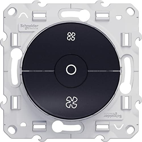Schneider Electric - Odace, interrupteur VMC Anthracite, avec position arrêt, à vis - S540243