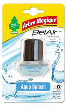 Arbre Magique Belair Giugiaro Easy, désodorisant de Voiture, émanateur Liquide, Effet Longue durée, Design fabriqué en Italie (Recharge, Aqua Splash)