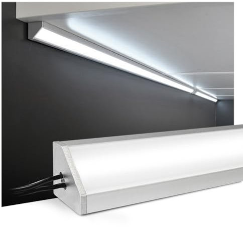 King Led - Barretta a Led Angolare con Misura Personalizzabile da 30cm a 200cm - Lampada LED per sottopensili piano cottura scrivania e piano di lavoro - Dimmerabile (120 cm, Luce Naturale 4000K)