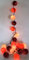GURU SHOP Stoff Ball Batterielichterkette 3xAA 20`er LED Kugel Lichterkette - Sommer Farbe, 6x6x6 cm