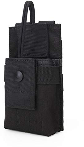 AOUTACC Molle Short Radio Pouch, Nylon Molle Tactical Radio Holder Case for BaoFeng UV-5R UV82 (BK)