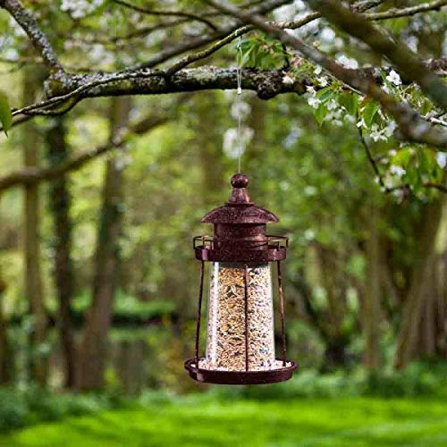 Garden Mile Einzigartige Laterne, Vogelfutterspender, dekorativer Vogelfutterspender zum Aufhängen, perfekt für Garten, Terrasse, Outdoor, Nyjer Samen-Futterspender für Wildvögel