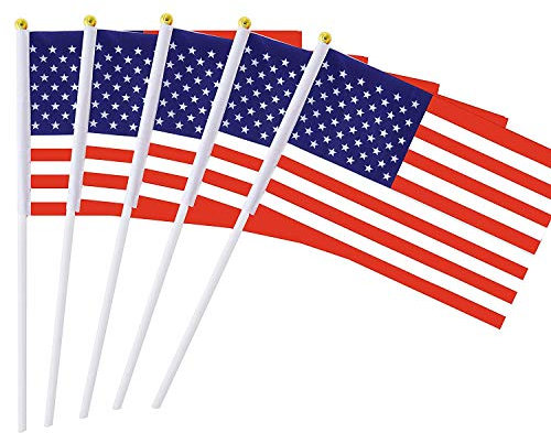 Drapeau de Bâton de États-Unis 14 * 21CM Petit Drapeau Américain Tenu dans la Main 25 Pcs Mini Flag