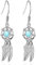 Ohrringe für Damen, Vintage-Stil Traumfänger Ohrringe blaue Kristallperlen, Bohemianischer Schmuck