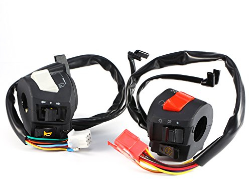 Lenkerschalter, 2 Stück 7/8'' Motorrad Lenker Horn Blinker Licht Steuerschalter Motorradlenker Elektro Startschalter Blinkerstartschalter für Kymco Agusta Motorräder Roller Dirtbikes Quad ATV