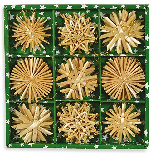 Riffelmacher Weihnachtsbaumschmuck Strohsterne 75312-30-TLG. - 6 cm - Christbaumschmuck Anhänger Behang