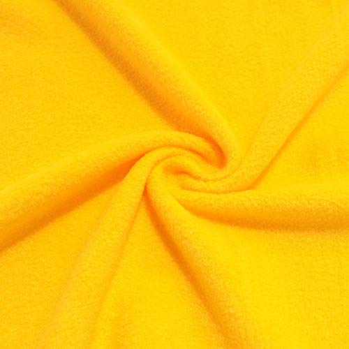 TOLKO 1m Fleecestoff Meterware | Winterstoff für Jacke Mütze Schal Pullover Fleecedecke Fleecejacke | flauschig weich warm Polar Fleece Stoff mit Antipilling (Gelb)
