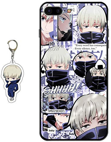 Staremeplz Compatible iPhone 7 Plus/8 Plus Case - Anime Design with Figure Keychain, Soft Silicone Flexible TPU Animation Phone Case