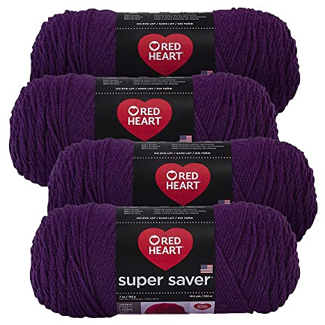 Red Heart Super Saver Garn, 200 g Knäuel, dunkles Orchidee, 4 Stück