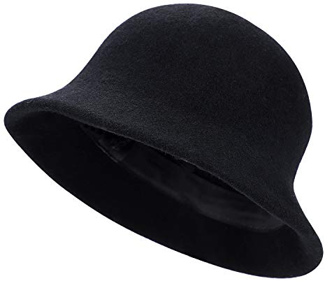 Wintermütze Wolle Fischerhut Winter Wollmütze Damen Winterhut Warm Eimerhüte Fedora Filzmütze Weich Damenhut Einfarbig Freizeithut Filz Damenmütze One Size Fischermütze zum Wandern Reisen Outdoor