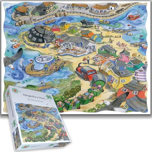 All Jigsaw Puzzles - Hengistbury Head – 1000 Teile Puzzle für Erwachsene, Jugendliche und Kinder – hergestellt in Großbritannien, schwierige Puzzles für Erwachsene, 66 cm x 50 cm