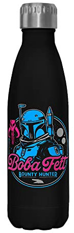 Star Wars Galactic Hunter 17 oz Stainless Steel Water Bottle, 17 Ounce, Multicolored